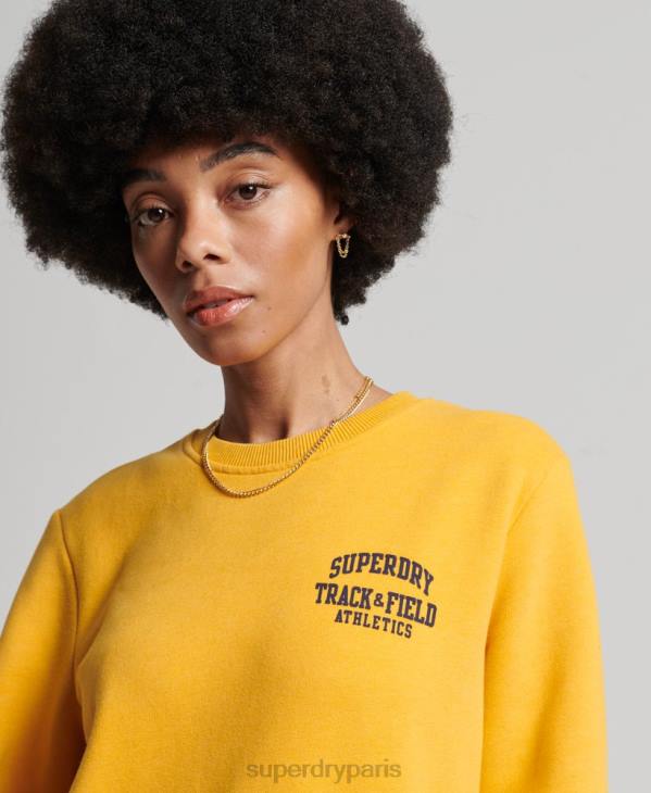 Superdry femmes sweat-shirt d'athlétisme D64Z5841 vêtements jaune