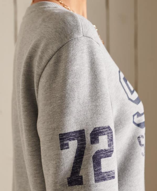 Superdry femmes sweat-shirt oversize d'athlétisme D64Z6169 vêtements gris