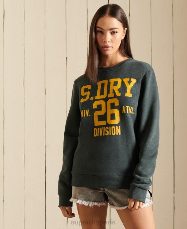Superdry femmes sweat-shirt oversize d'athlétisme D64Z6170 vêtements vert