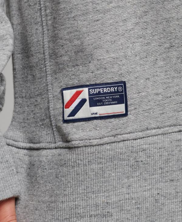 Superdry femmes sweat-shirt oversize à demi-zip college D64Z6041 vêtements gris clair