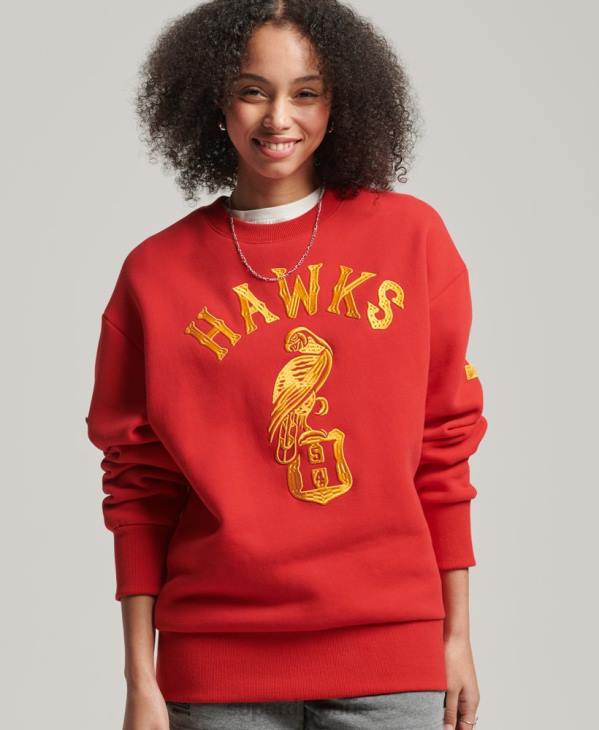 Superdry femmes sweat-shirt vintage collégial D64Z5810 vêtements rouge