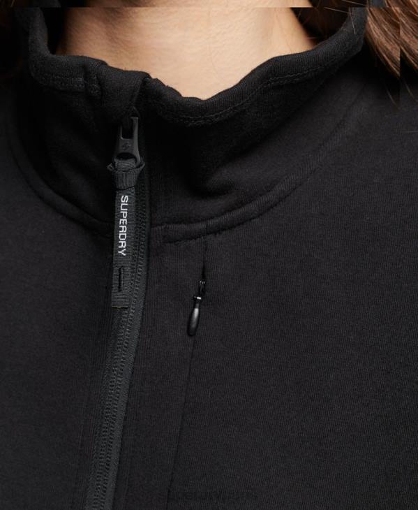 Superdry femmes sweat technique à demi-zip chauve-souris D64Z3281 vêtements noir