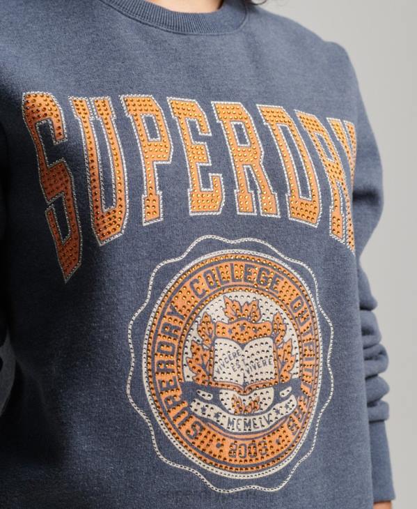Superdry femmes sweat vintage de l'équipage de la franchise D64Z2227 vêtements bleu