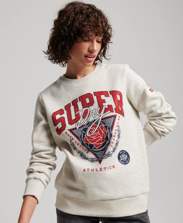 Superdry femmes sweat vintage de l'équipage de la franchise D64Z2228 vêtements crème