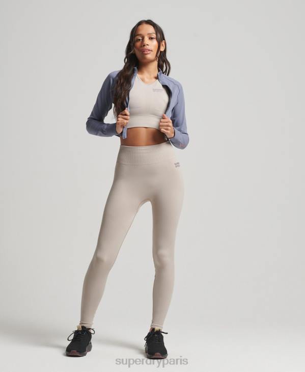 Superdry femmes zip sans couture à travers le haut de la couche intermédiaire D64Z4177 vêtements violet
