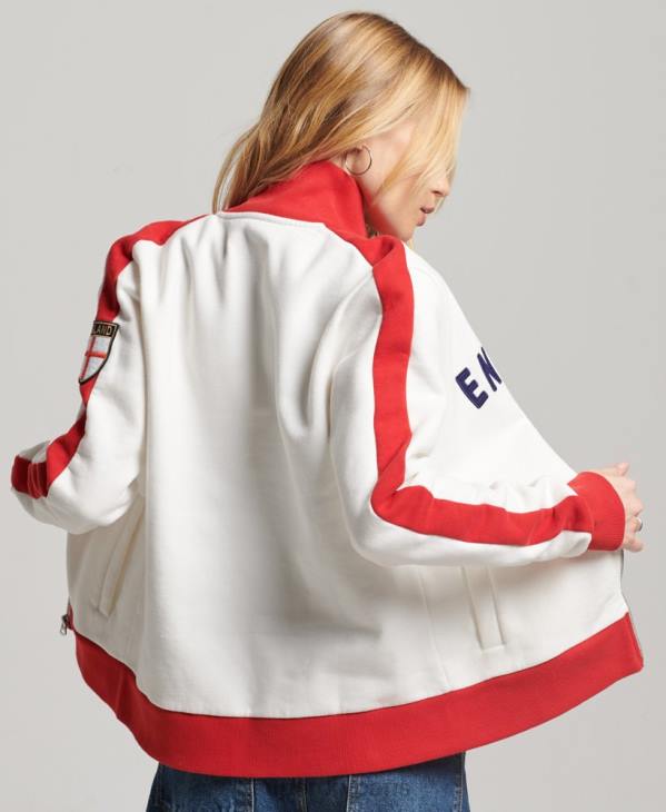 Superdry x Ringspun femmes haut de survêtement football angleterre D64Z3302 vêtements blanc