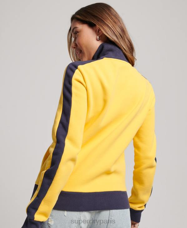 Superdry x Ringspun femmes haut de survêtement football brésil D64Z3304 vêtements jaune