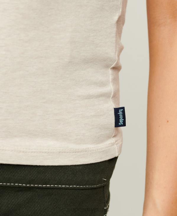 Superdry femmes baseball t-shirt bébé D64Z2096 vêtements crème