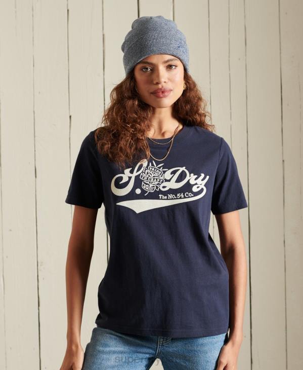 Superdry femmes fierté de l'artisanat t-shirt D64Z6284 vêtements marine
