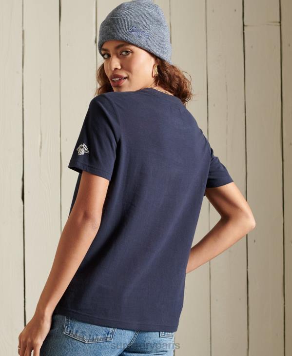 Superdry femmes fierté de l'artisanat t-shirt D64Z6284 vêtements marine