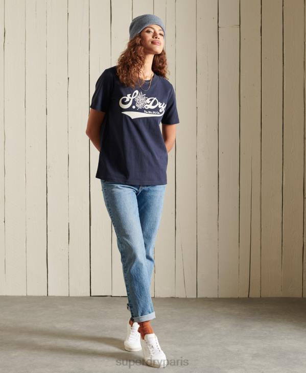 Superdry femmes fierté de l'artisanat t-shirt D64Z6284 vêtements marine