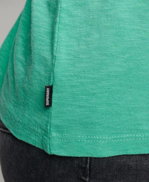 Superdry femmes haut col v poche manches longues en coton bio D64Z6595 vêtements bleu clair