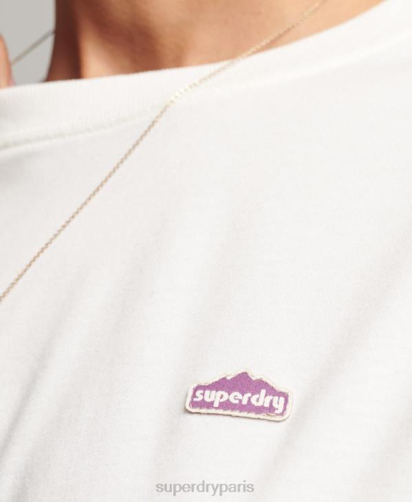 Superdry femmes haut à manches longues 90s terrain D64Z6745 vêtements blanc