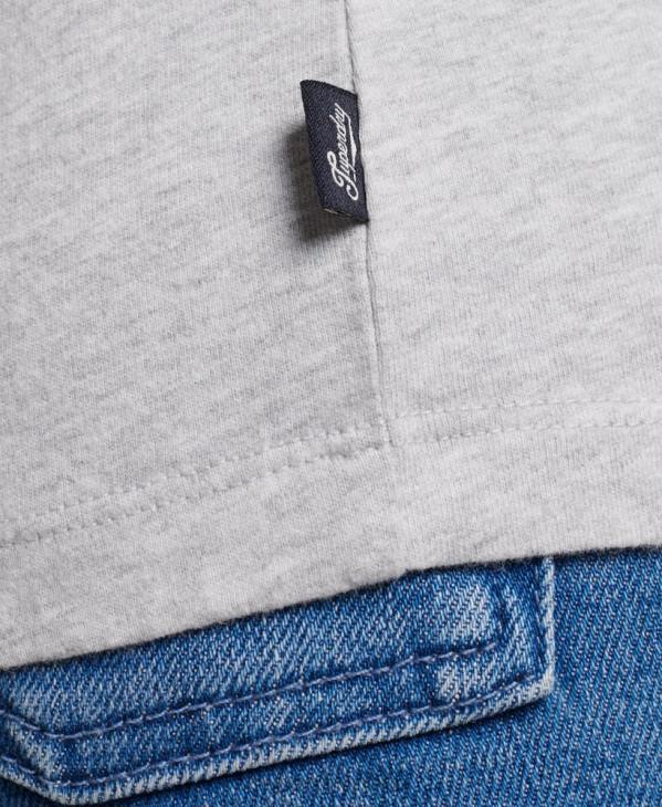 Superdry femmes haut à manches longues en coton biologique avec logo vintage D64Z2971 vêtements gris clair