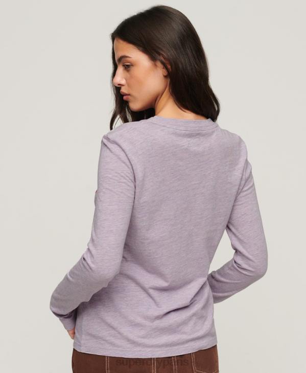 Superdry femmes haut à manches longues nostalgie vintage D64Z2885 vêtements violet
