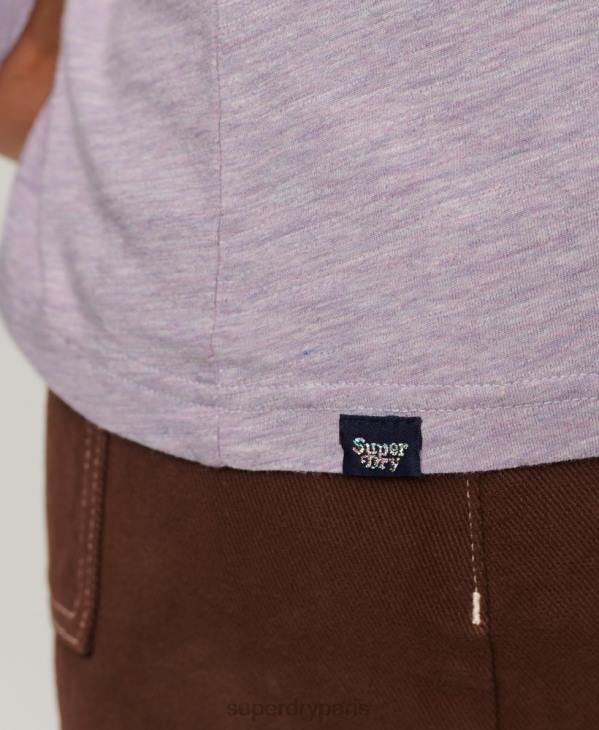 Superdry femmes haut à manches longues nostalgie vintage D64Z2885 vêtements violet