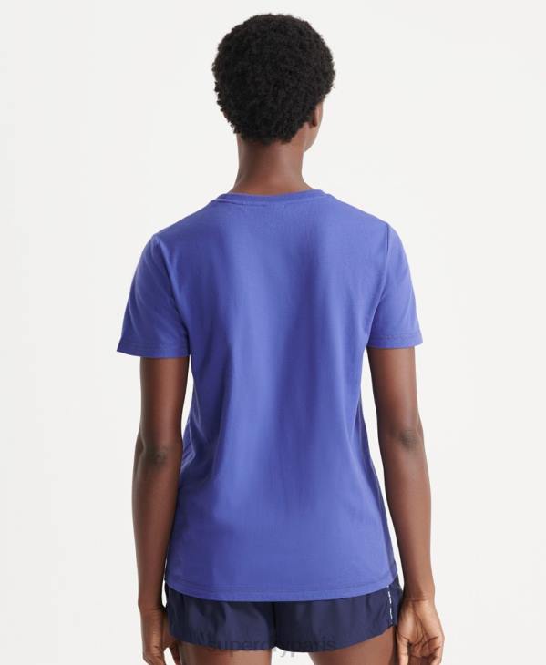 Superdry femmes noyau de train t-shirt graphique D64Z6352 vêtements bleu