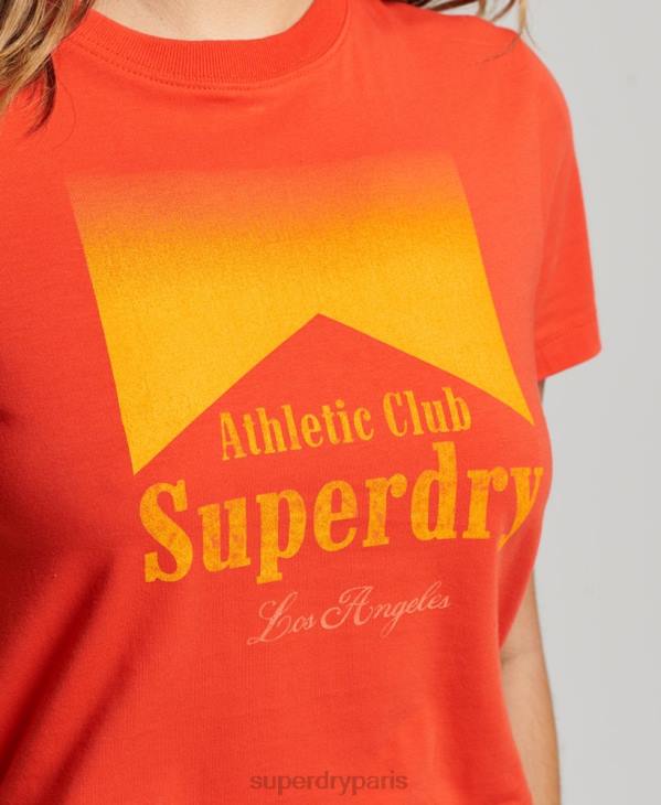 Superdry femmes petit t-shirt graphique D64Z2214 vêtements rouge