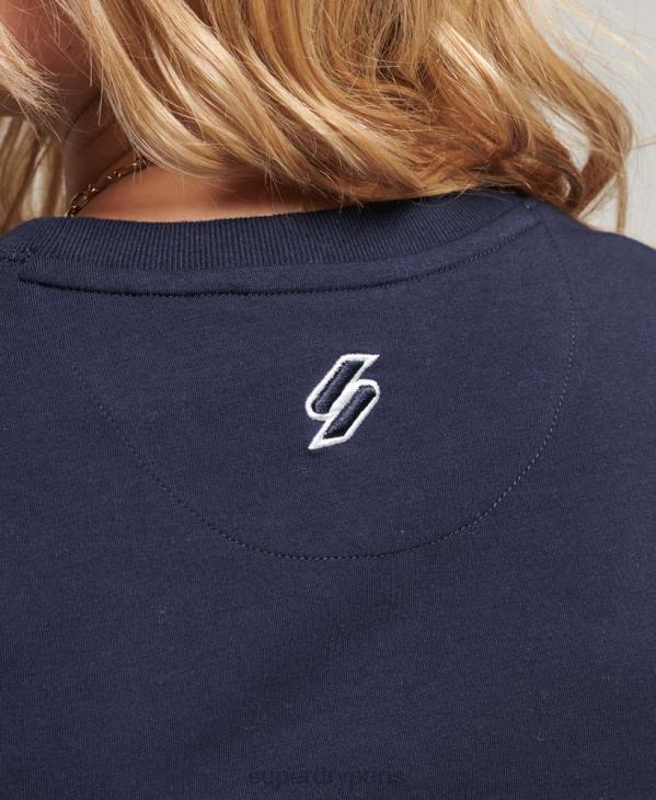 Superdry femmes petit t-shirt graphique D64Z2296 vêtements marine
