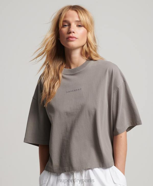 Superdry femmes surplus micro t-shirt boxy oversize D64Z2205 vêtements gris