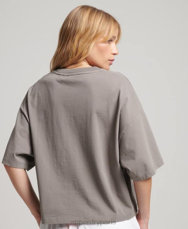 Superdry femmes surplus micro t-shirt boxy oversize D64Z2205 vêtements gris