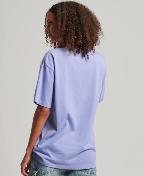 Superdry femmes t-shirt ample à logo appliqué D64Z6199 vêtements violet