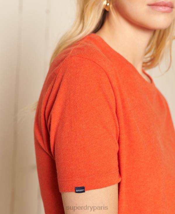 Superdry femmes t-shirt ample à logo vintage en coton bio D64Z6297 vêtements orange