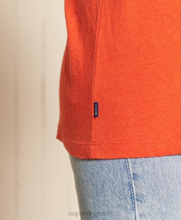 Superdry femmes t-shirt ample à logo vintage en coton bio D64Z6297 vêtements orange