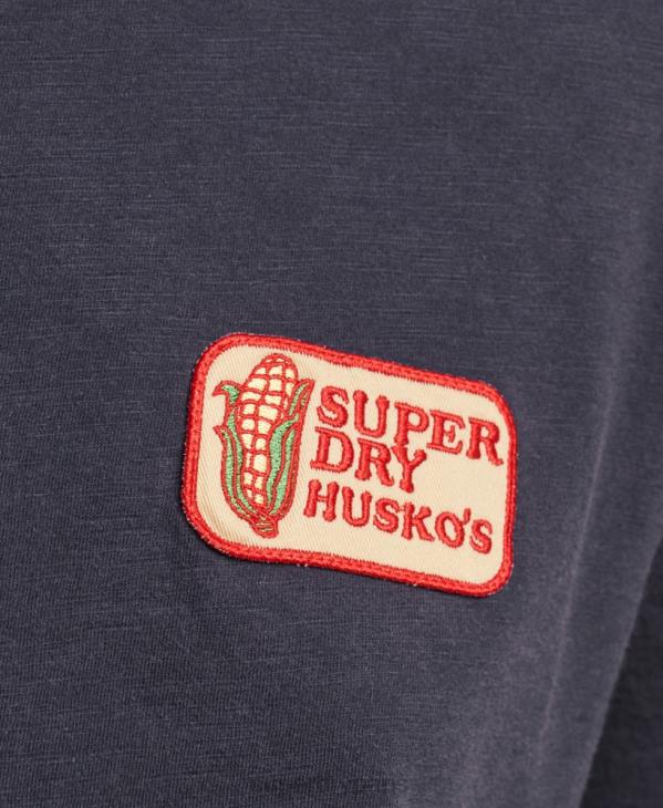 Superdry femmes t-shirt ample à patch logo 90s D64Z2836 vêtements marine