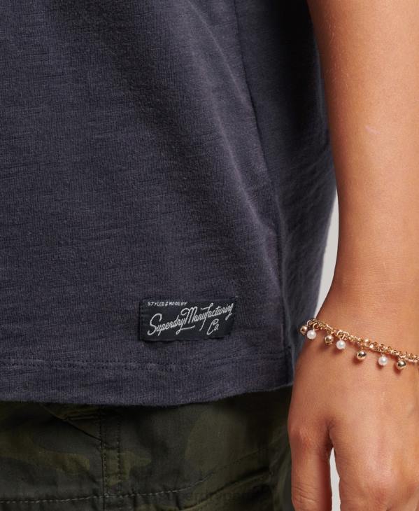 Superdry femmes t-shirt ample à patch logo 90s D64Z2836 vêtements marine