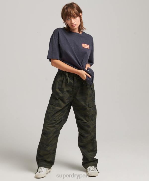 Superdry femmes t-shirt ample à patch logo 90s D64Z2836 vêtements marine