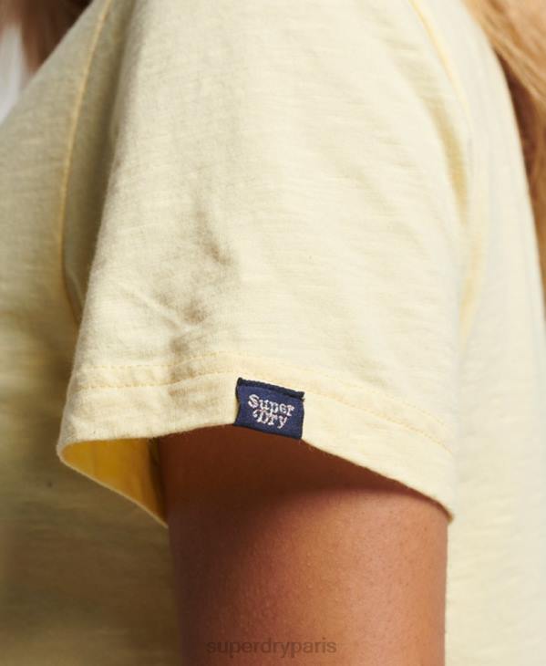 Superdry femmes t-shirt arc-en-ciel vintage D64Z2178 vêtements jaune