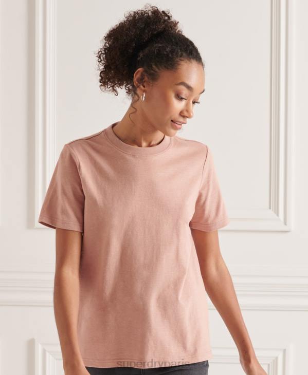 Superdry femmes t-shirt authentique en coton bio D64Z2816 vêtements bronzer