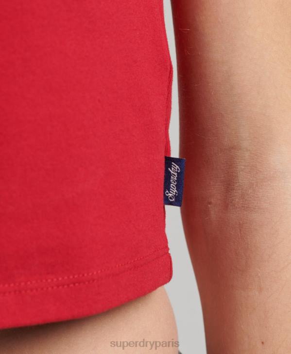 Superdry femmes t-shirt baseball court en coton bio D64Z6238 vêtements marine