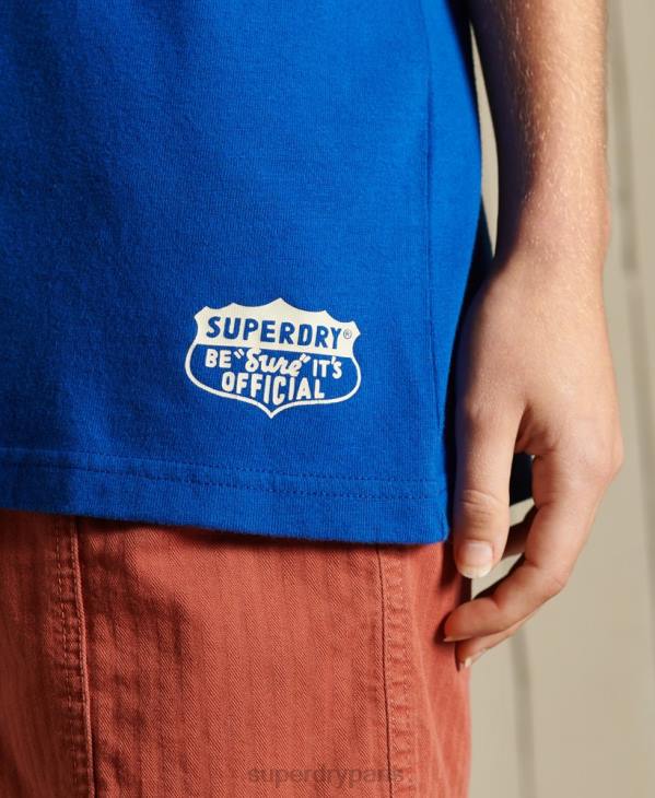 Superdry femmes t-shirt bohème et rock oversize D64Z6295 vêtements bleu foncé