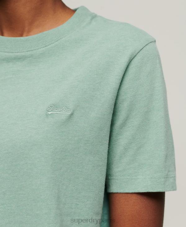 Superdry femmes t-shirt brodé logo vintage en coton bio D64Z2250 vêtements vert