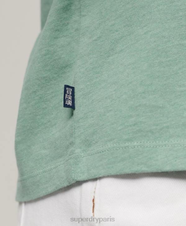 Superdry femmes t-shirt brodé logo vintage en coton bio D64Z2250 vêtements vert