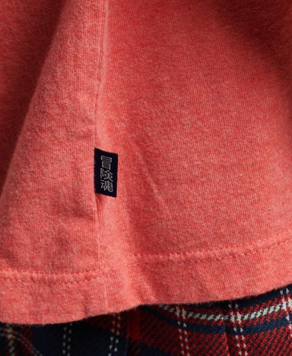 Superdry femmes t-shirt brodé logo vintage en coton bio D64Z2306 vêtements corail