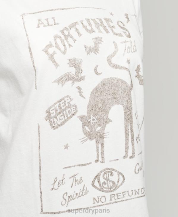 Superdry femmes t-shirt céleste vintage D64Z2687 vêtements blanc
