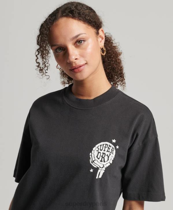 Superdry femmes t-shirt céleste vintage D64Z2766 vêtements brun