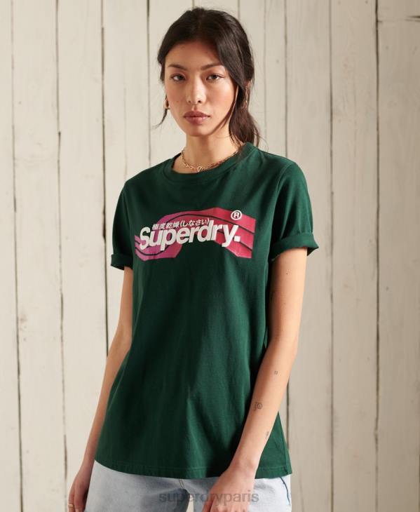 Superdry femmes t-shirt cali logo core D64Z6253 vêtements turquoise