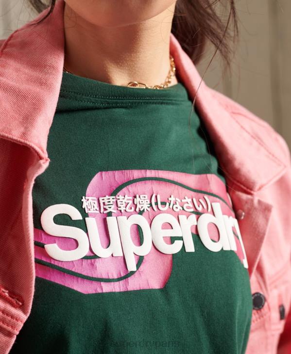 Superdry femmes t-shirt cali logo core D64Z6253 vêtements turquoise