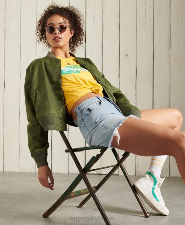 Superdry femmes t-shirt cali logo core D64Z6263 vêtements jaune