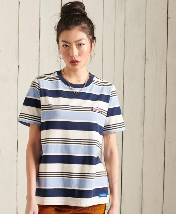 Superdry femmes t-shirt cali surf classique D64Z6270 vêtements bleu