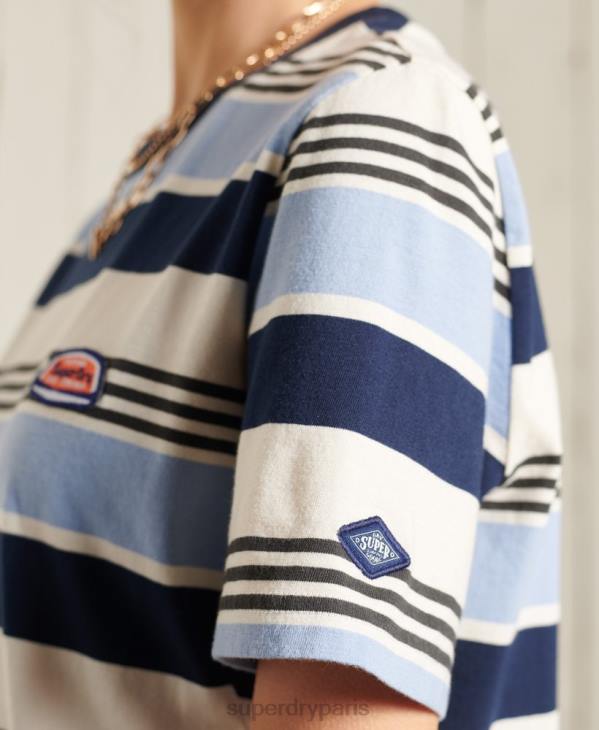 Superdry femmes t-shirt cali surf classique D64Z6270 vêtements bleu