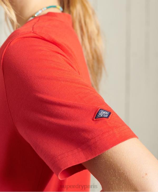Superdry femmes t-shirt cali surf classique D64Z6292 vêtements rouge