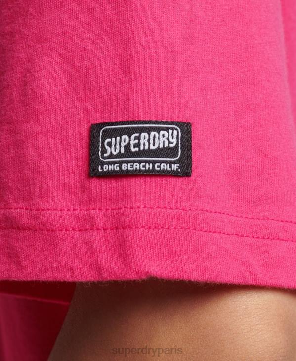Superdry femmes t-shirt cali vintage D64Z6198 vêtements rose
