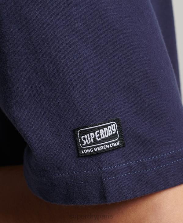 Superdry femmes t-shirt cali vintage D64Z6267 vêtements marine