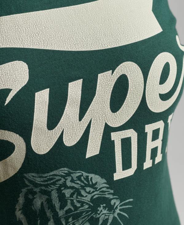 Superdry femmes t-shirt classique d'athlétisme coupe ample D64Z6762 vêtements vert