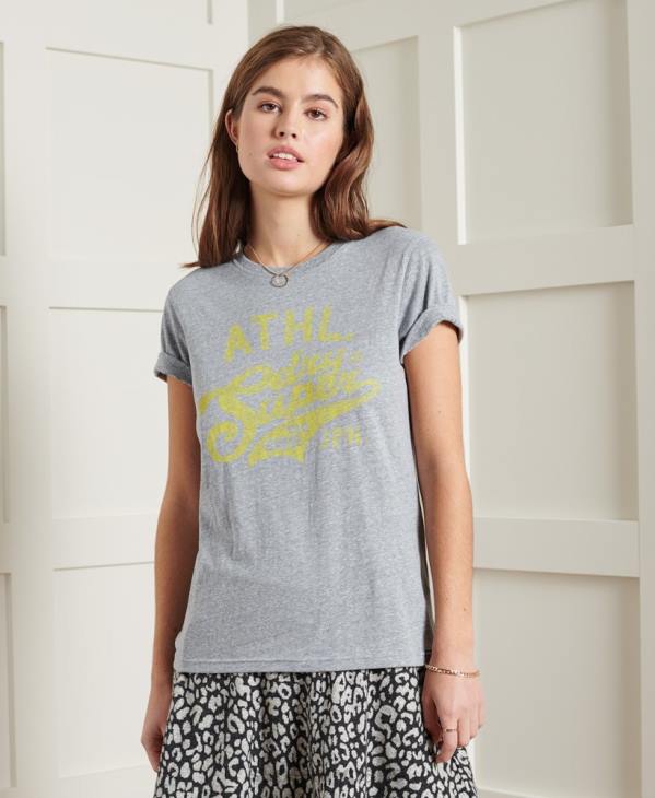 Superdry femmes t-shirt classique retravaillé D64Z2787 vêtements gris clair